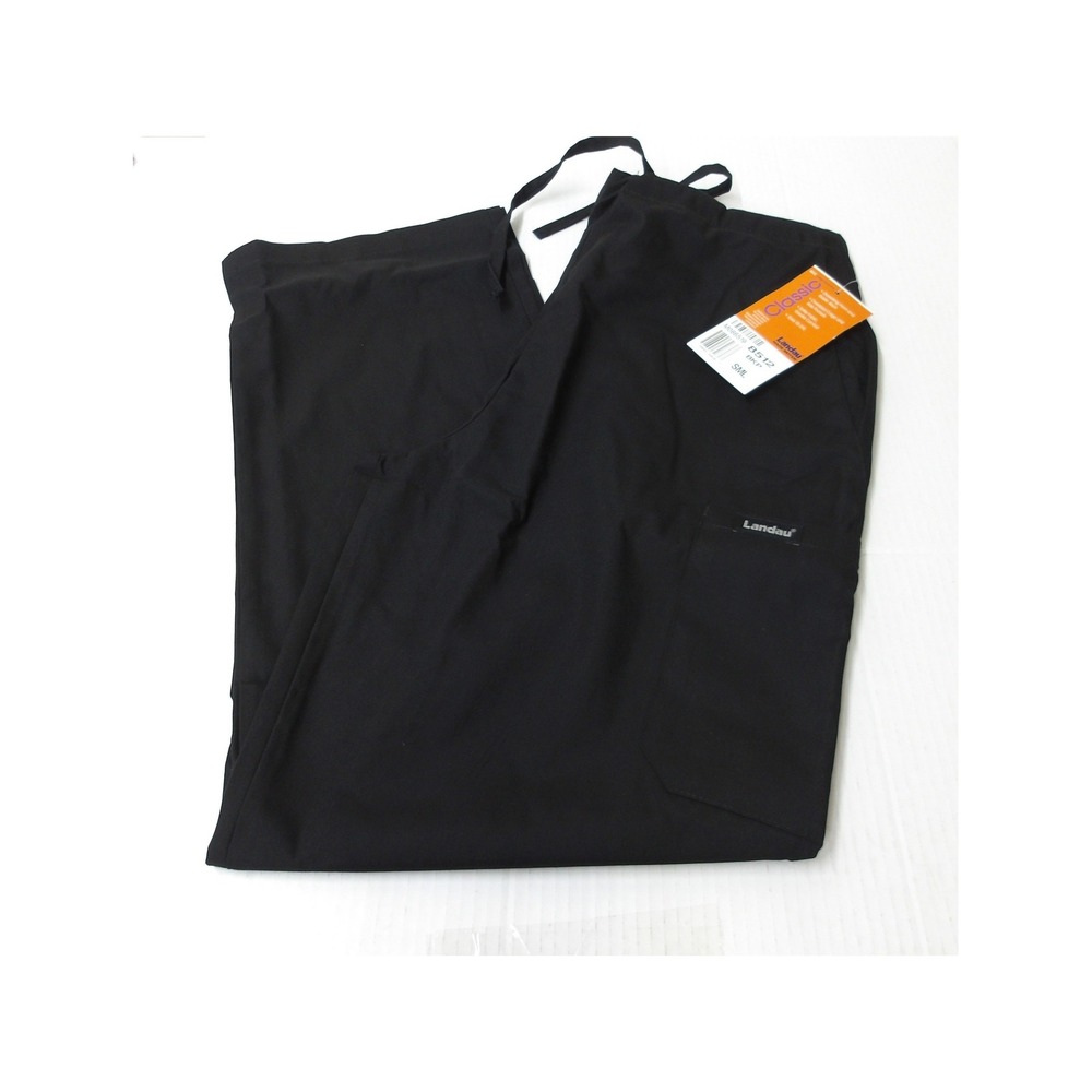 Landau 8512 Black Cargo Drawstring Scrub Pants‎ Unisex OS /#26670